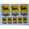Lot de 10 stickers Agip 28x20cm autocollant déco voiture garage