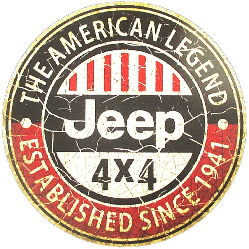 sticker jeep 4x4 vieilli légende américaine autocollant police blanche