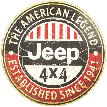 sticker jeep 4x4 vieilli légende américaine autocollant police blanche