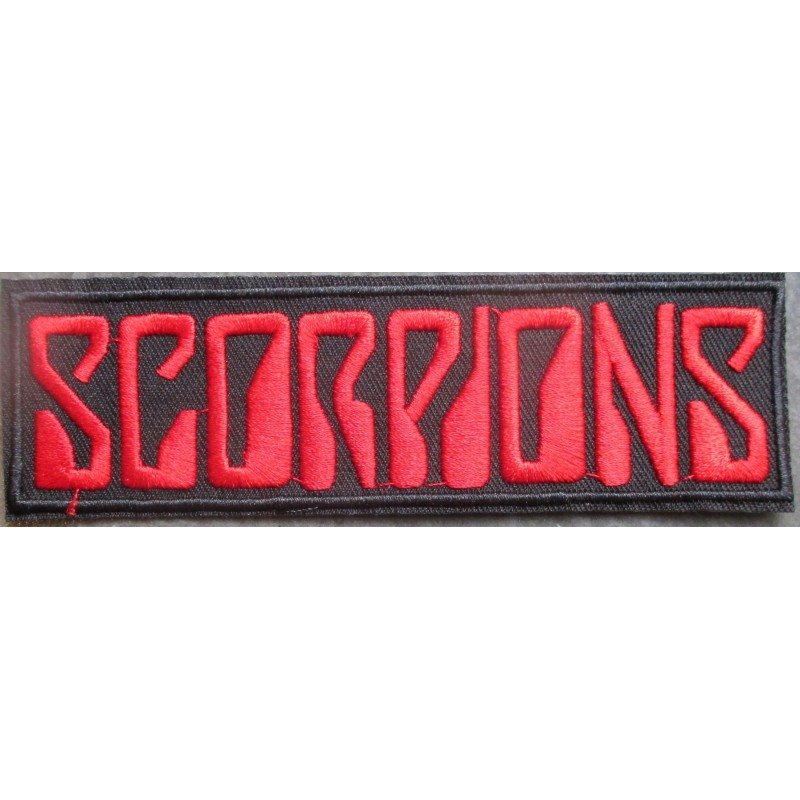 Aufbügler Skorpion Gruppe 13x4 cm Aufnäher schwarz rot
