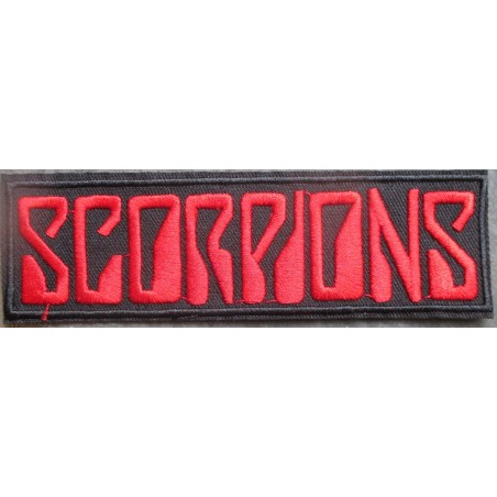 Aufbügler Skorpion Gruppe 13x4 cm Aufnäher schwarz rot
