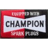 Aufbügler mit Champion Zündkerzen 8x5cm Aufnäher

