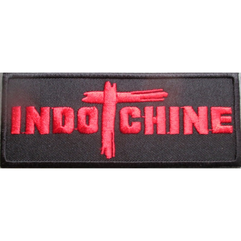 Patch Indochine Gruppe Schwarz Rot 10,5x4 cm Aufnäher Rock Roll Französisch
