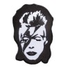 patch bowie visage ziggy stardust noir blanc 9.5x6.5 cm écusson rock roll thermocollant
