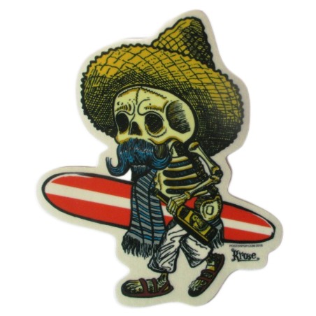 Aufkleber El Borracho Totenkopf Surfer Sombrero 14x12 cm Rockabilly
