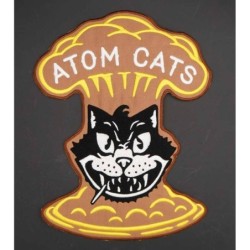 Kleiner Atom Cats Patch 10,5x8 cm Aufnäher Rockabilly Jacke Blouson Rock'n'Roll

