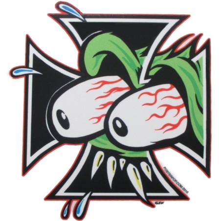 Aufkleber Malteserkreuz Rat Fink Auge Sticker Kustom Bike