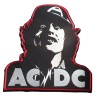Grand patch Angus Young ACDC noir blanc rouge 28x27cm écusson thermocollant