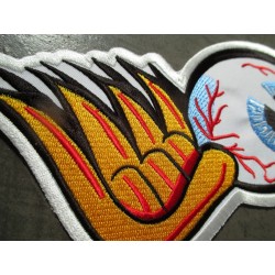Grand patch œil volant coloré 29x10 cm écusson à coudre ou thermocollant