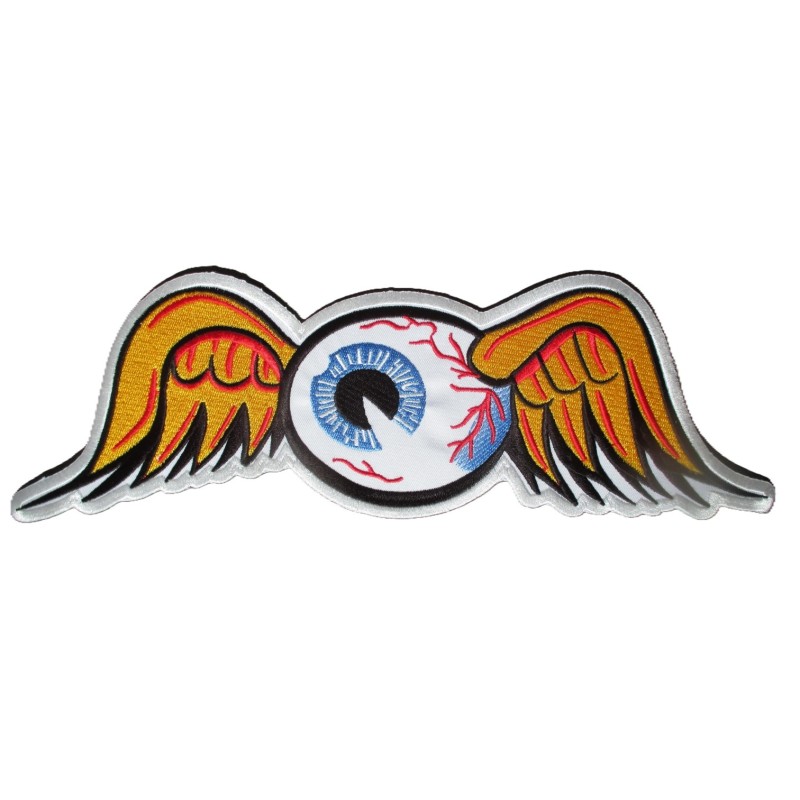 Grand patch œil volant coloré 29x10 cm écusson à coudre ou thermocollant