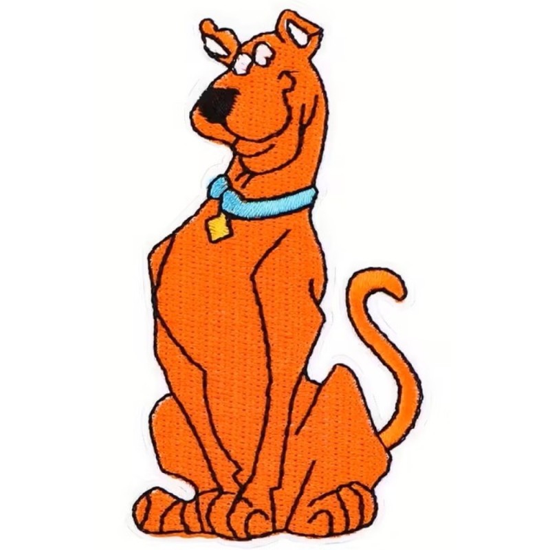 Patch Scooby-Doo avec Collier Bleu - Écusson Chien Gourmand