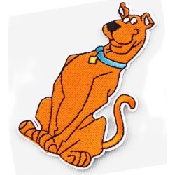 Patch Scooby-Doo avec Collier Bleu - Écusson Chien Gourmand