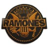 patch du groupe the ramones logo aigle noir et or 9.5x8.5 cm