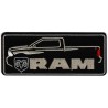 patch pick up RAM noir retangulaire  13x5.5cm ecusson thermocollant