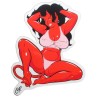 Sticker diablesse coop sous-vêtement rose main cheveux