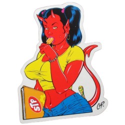 Sticker Diablesse Coop qui mange une glace STP - Autocollant
