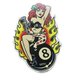 Sticker Lady Luck Rousse Boule Billard 8 Ball Autocollant
