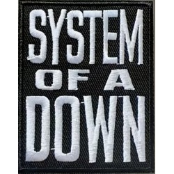 Patch Brodé "System of a Down" – Logo l– 7,5 x 6 cm