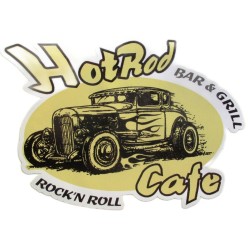 Aufkleber Hot Rod Café Bar & Grill Rock & Roll 10,5x7,5 cm Bigdasddyjo