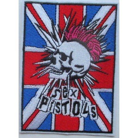 Patch Sex Pistols Schädel Irokesenschnitt 12x8,5 cm Ideal Fan Gruppe Punk