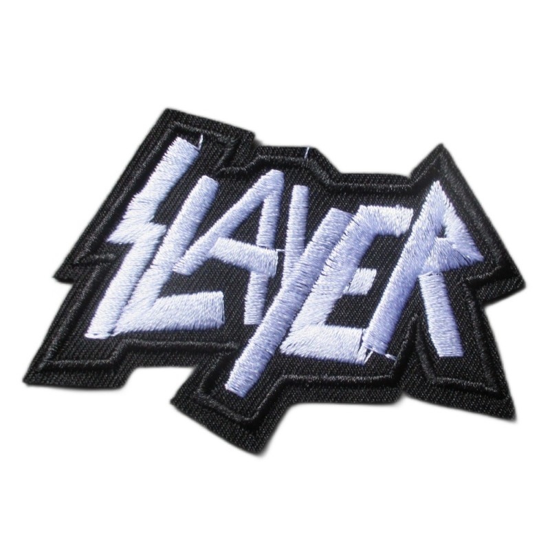 Patch groupe hard rock Slayer 8x5cm, écusson rectangulaire thermocollant pour veste ou blouson
