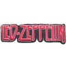 Patch Hardrock Band Led Zeppelin Rote Schrift 11,5x3 cm Rechteckiger Aufnäher Zum Aufbügeln Für Jacke Blouson
