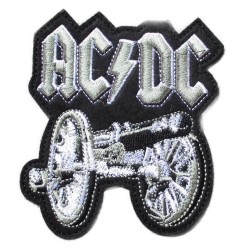 Patch Thermocollant ACDC Canon Noir Gris Hard Rock Groupe Musique
