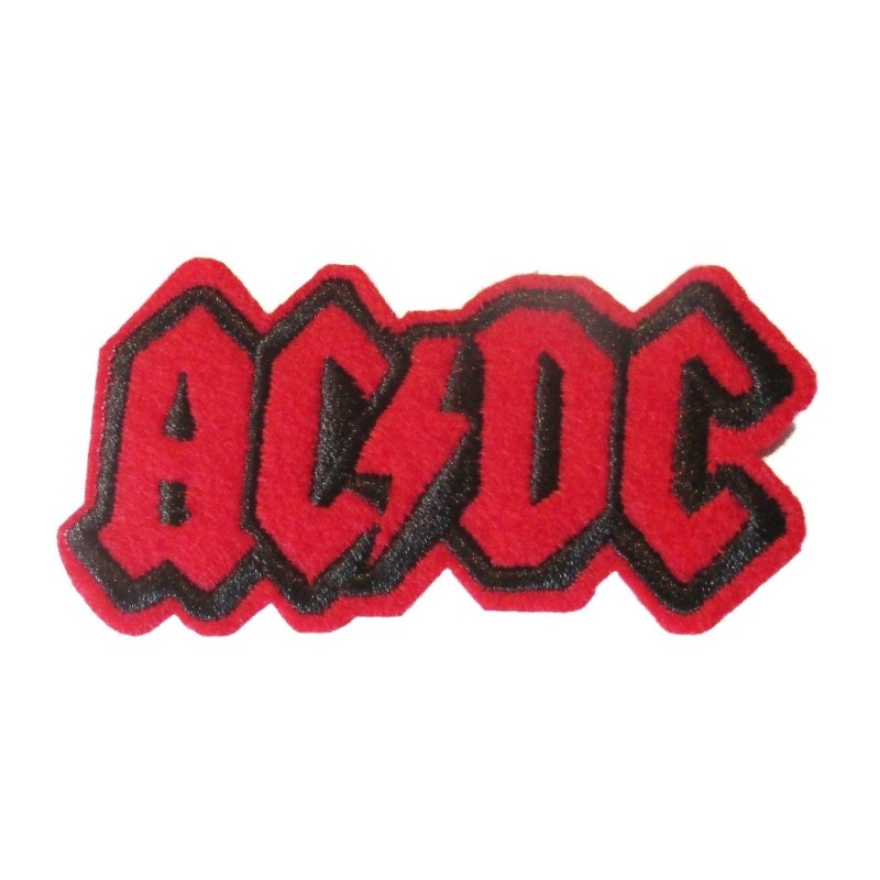 Patch thermocollant ACDC rouge 9.5x5 cm logo groupe hard rock
