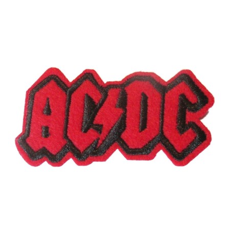 Patch thermocollant ACDC rouge 9.5x5 cm logo groupe hard rock
