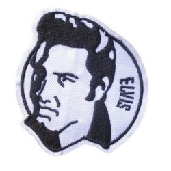 Patch Elvis Presley Blanc et Noir Écusson King Rock Roll USA
