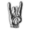 Patch Hauptlogo Hard Rock Schwarz 10x5 cm Band Aufnäher Thermokleber Mann Hammer
