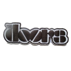 Patch du groupe The Doors noir et blanc 10.5x3.5 cm - Écusson thermocollant hard rock roll
