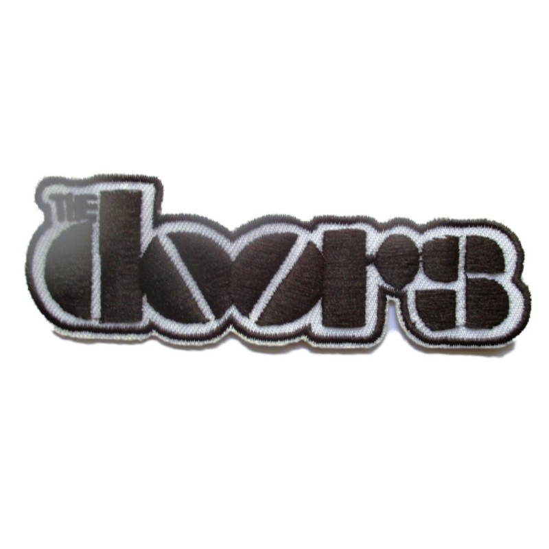 The Doors Band Aufnäher Schwarz Weiß 10.5x3.5 cm Hard Rock Roll Bügelflicken
