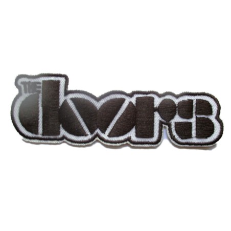 The Doors Band Aufnäher Schwarz Weiß 10.5x3.5 cm Hard Rock Roll Bügelflicken
