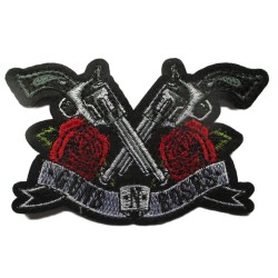 Patch Groupe Guns N' Roses 2 Pistolets 11.5x7.5 cm Écusson Veste Chemise Rock Roll