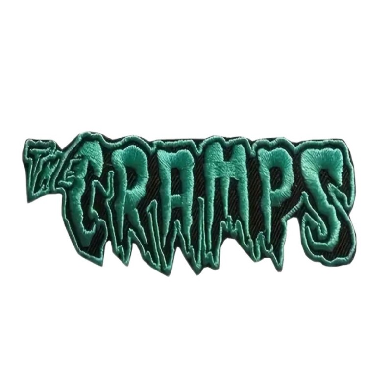 patch groupe the cramps logo vert 10x3.5cm écusson thermocollant
