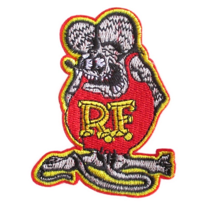 Patch Rat Fink Grau 8cm Aufnäher Hot Rod Kustom
