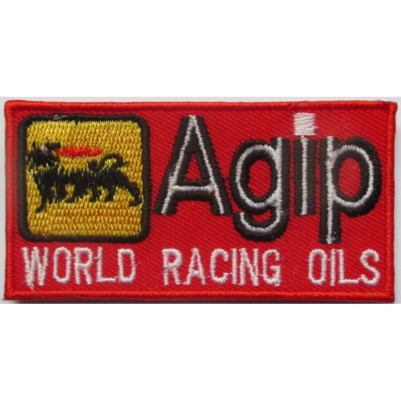 Kleiner Agip roter Aufnäher 7.5x4 cm World Racing Oils Bügelbild
