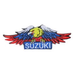 Patch Suzuki Aigle 10x3.5 cm Écusson Thermocollant Garage Veste Chemise Vêtement
