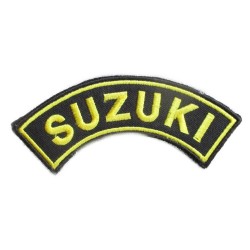 Patch banderole Suzuki noir jaune écusson garage veste chemise
