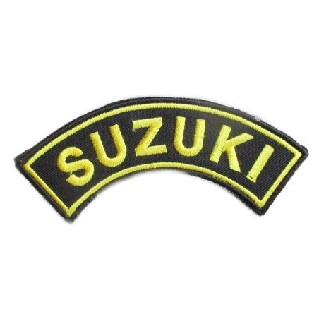 Patch banderole Suzuki noir jaune écusson garage veste chemise
