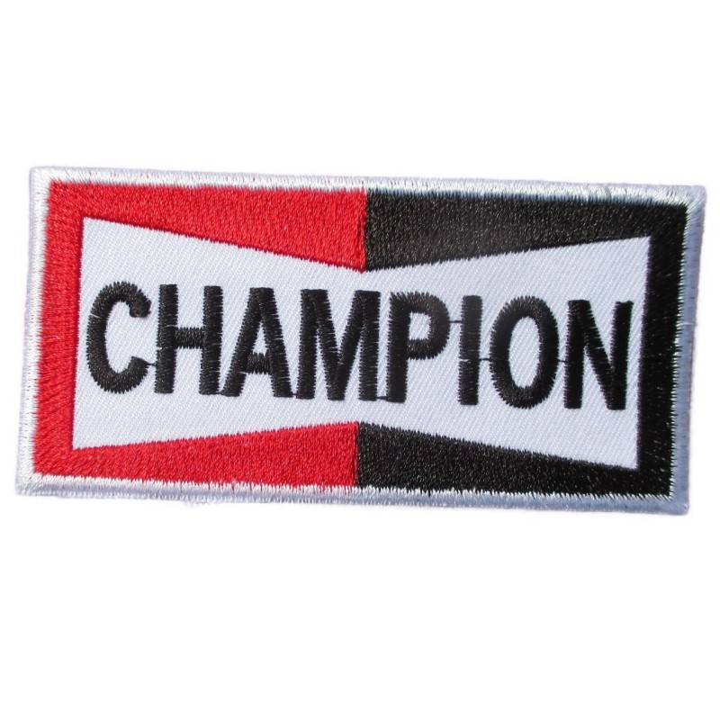 patch bougie champion spark plugs rectangulaire écusson déco veste garage
