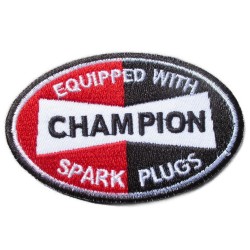patch bougie Champion Spark Plugs ovale écusson déco veste garage
