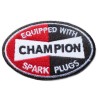 Patch Zündkerze Champion Spark Plugs Oval Aufnäher Deko Jacke Garage
