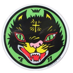 Sticker Tête de Chat Cult Cat 11,5 cm Autocollant de l'Artiste Kozik