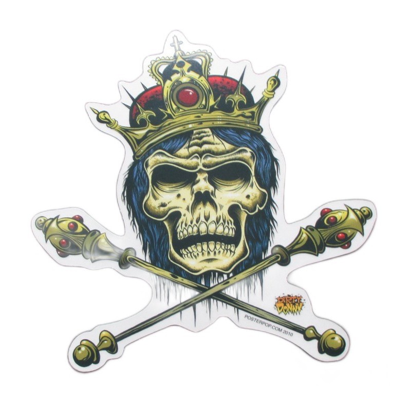 Sticker crane Couronne Tête de Mort Autocollant Rockabilly