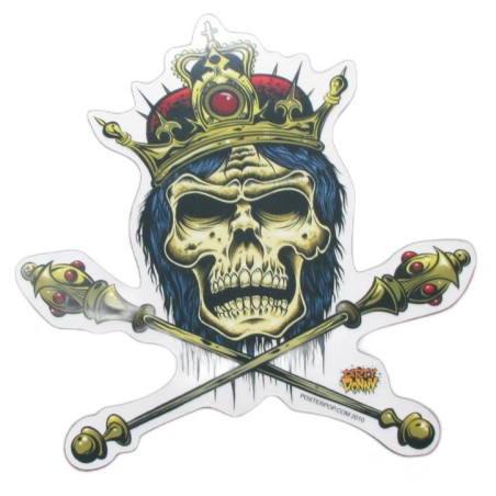 Sticker crane Couronne Tête de Mort Autocollant Rockabilly