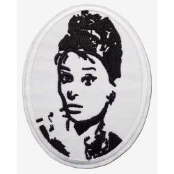 Écusson Thermocollant Audrey Hepburn – Portrait Brodé 10x8 cm
