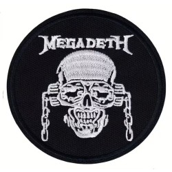 patchThermocollant Megadeth – Logo Vic Rattlehead 8.5 cm  ecusson noir blanc