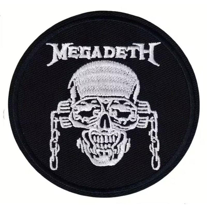 patchThermocollant Megadeth – Logo Vic Rattlehead 8.5 cm  ecusson noir blanc